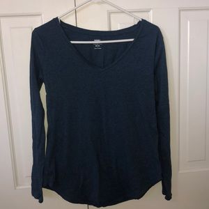 Navy blue long sleeve v neck